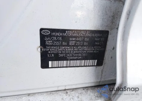 2017 Hyundai Sonata Sport из США, поврежденный, VIN 5NPE34AF5HH467811